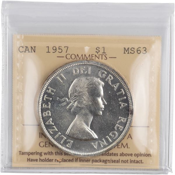 Canada 1957 Silver Dollar