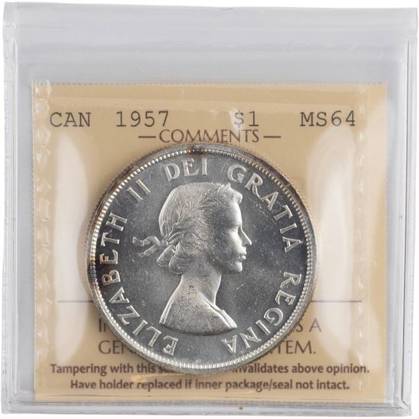 Canada 1957 Silver Dollar