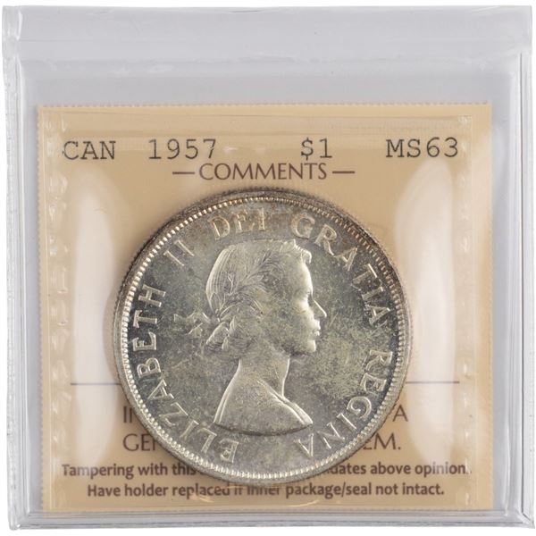 Canada 1957 Silver Dollar
