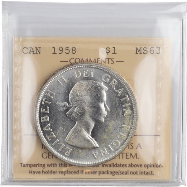 Canada 1958 Silver Dollar