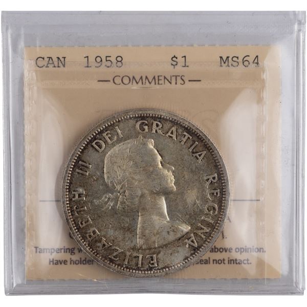 Canada 1958 Silver Dollar - Totem Pole
