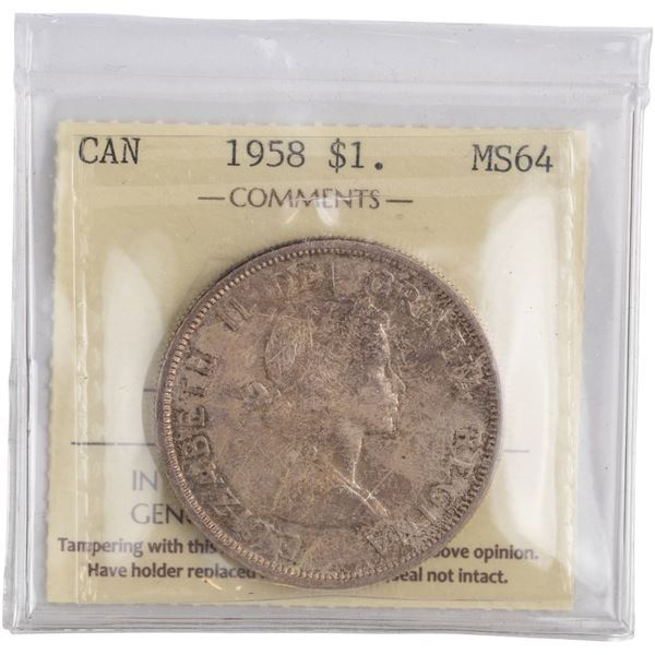 Canada 1958 Silver Dollar - Totem Pole