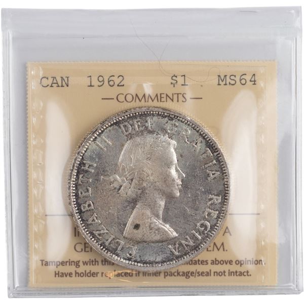 Canada 1962 Silver Dollar