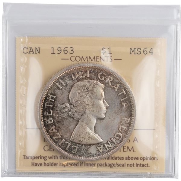Canada 1963 Silver Dollar