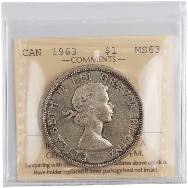 Canada 1963 Silver Dollar