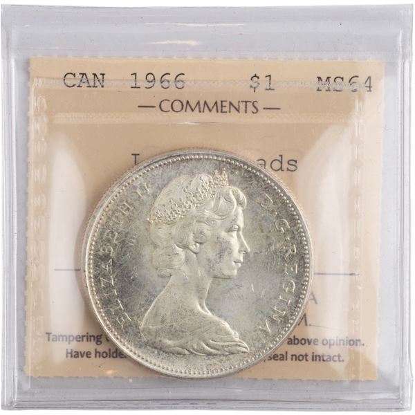 Canada 1966 Silver Dollar Large Beads
