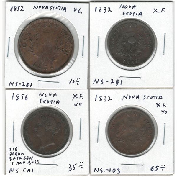 Canada Nova Scotia Token Lot (4 Pieces)
