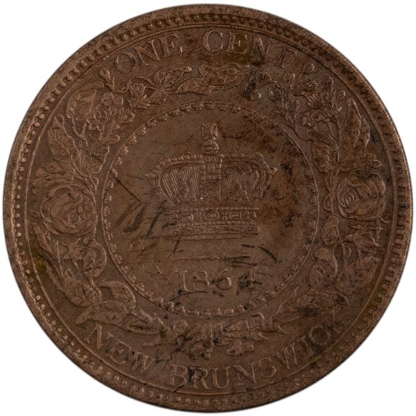 New Brunswick 1864 1 Cent Short 6