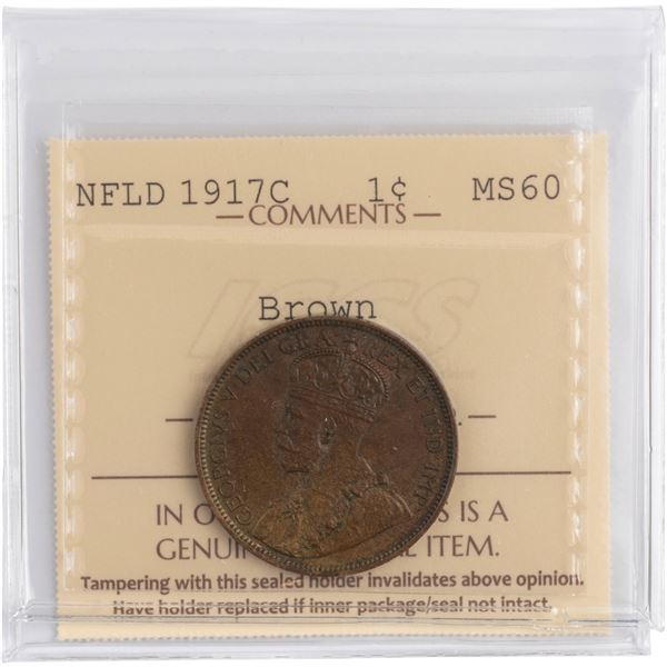 Canada 1917 Newfoundland 1 Cent Brown