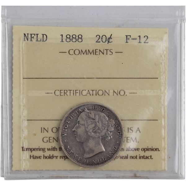 Canada Newfoundland 1888 Silver 20 Cents