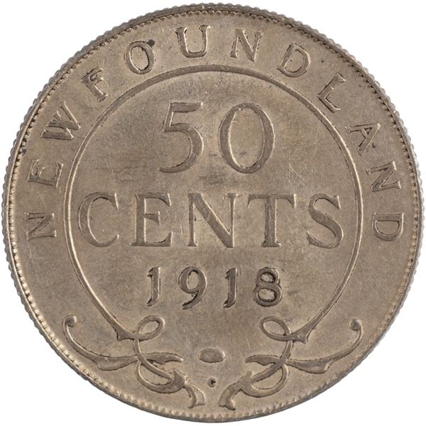 Canada 1918 Newfoundland Silver 50 Cents