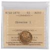 Image 1 : Canada 1870 Newfoundland Gold $2