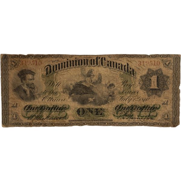 Canada Dominion of Canada 1870 $1 Payable at Toronto BC-2b
