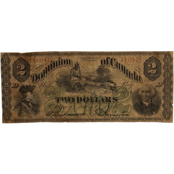Canada Dominion of Canada 1870 $2 Payable at Toronto BC-3b