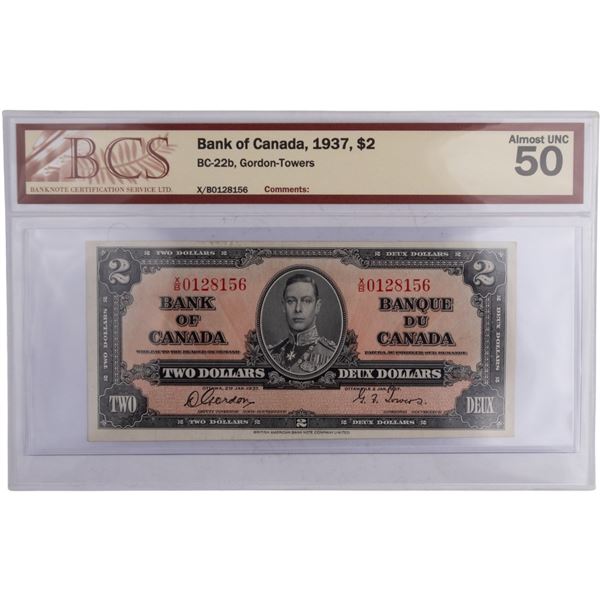Canada 1937 $2 Banknote BC-22b