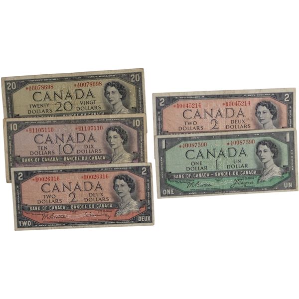 Bank of Canada 1954 Replacement Banknotes (5 Pieces)