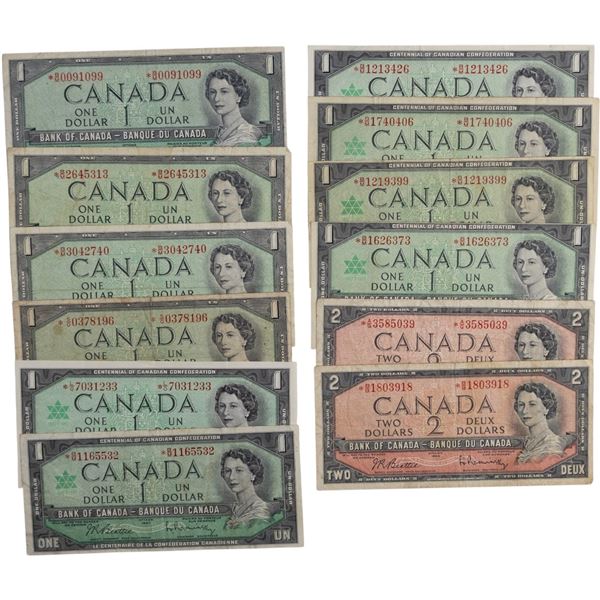 Bank of Canada 1954 & 1967 Replacement Banknotes (12 Pieces)