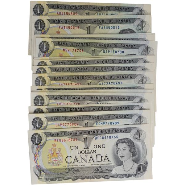 Bank of Canada 1973 $1 Banknotes (25 Pieces)