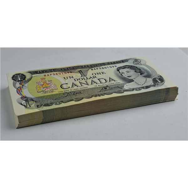 Bank of Canada 1973 $1 Banknotes Crow-Bouey BC-46b (99 Pieces)