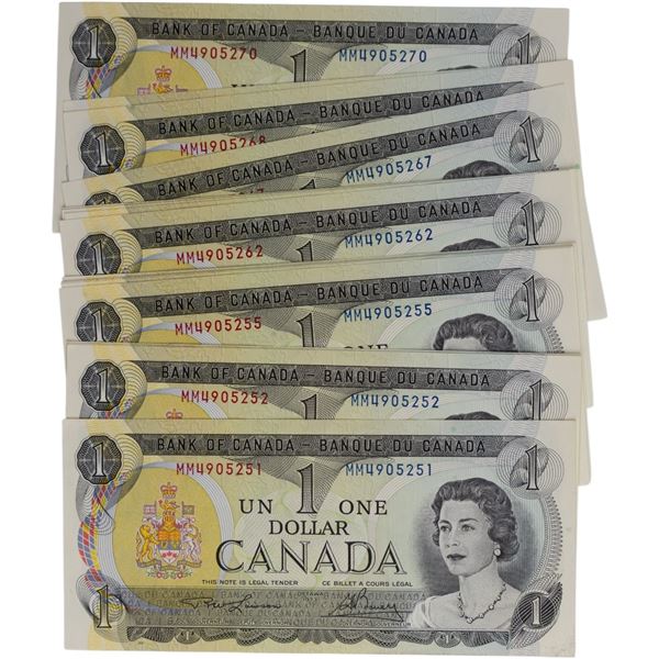 Bank of Canada 1973 $1 Banknotes in Sequence BC-46a (20 Pieces)