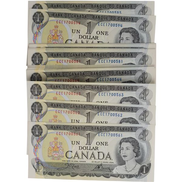 Bank of Canada 1973 $1 Banknotes in Sequence BC-46b (35 Pieces)