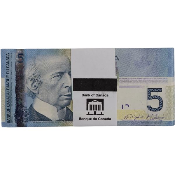 Bank of Canada 2006 $5 Banknotes Jenkins-Carney BC-67b Bundle (100 Pieces)