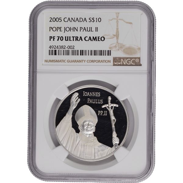 Canada 2005 $10 Pope John Paul II Silver Coin