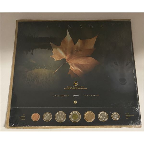 Canada 2007 RCM Calendar with Uncirculated Coin Set 10 Cent with Straight 7