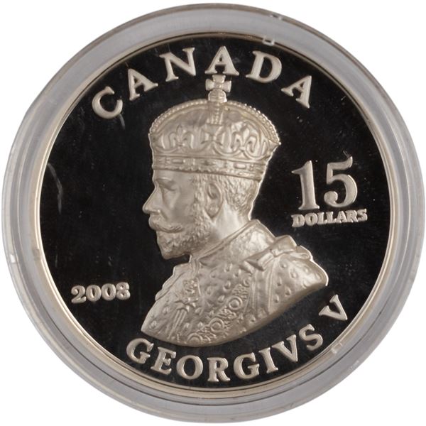 Canada 2008 Silver 15 Dollars King George V High Relief