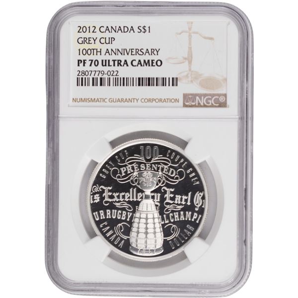 Canada 2012 $1 The 100th Grey Cup Game Silver Coin