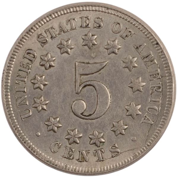 United States 1867 Shield Nickel 5 Cents Mint Error Doubled Date