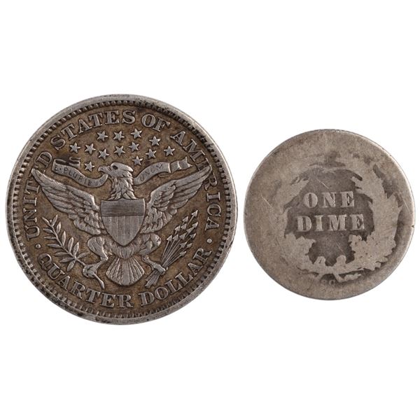 United States 1877-CC 1894 Dime & Quarter