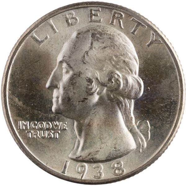 United States 1938 S 25 Cents Washington Silver Quarter
