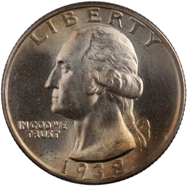United States 1938 S Washington Silver Quarter 25 Cents
