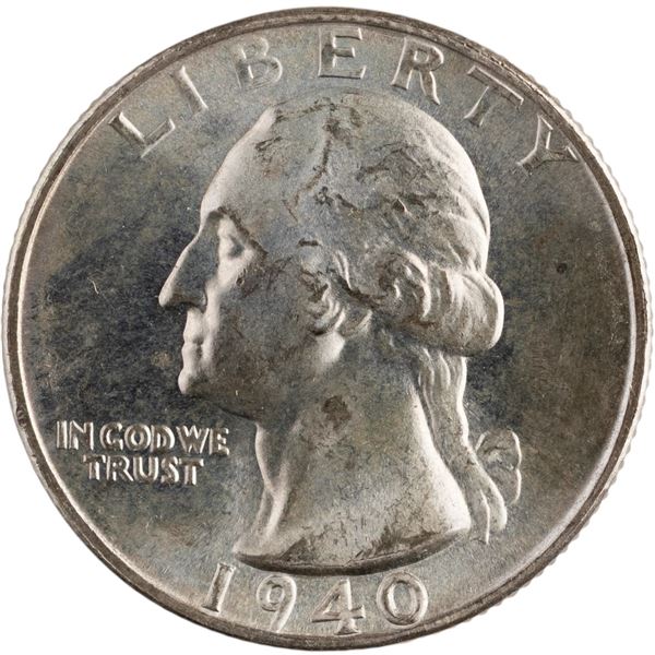 United States 1940 S/S 25 Cents Washington Silver Quarter