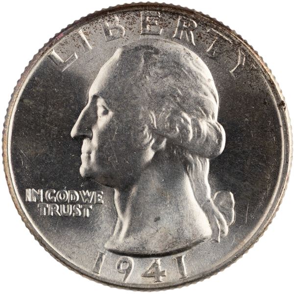 United States 1941 25 Cents Washington Silver Quarter
