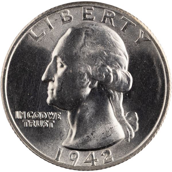 United States 1942 S 25 Cents Washington Silver Quarter