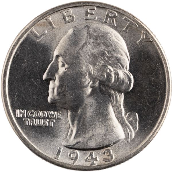 United States 1943 25 Cents Washington Silver Quarter