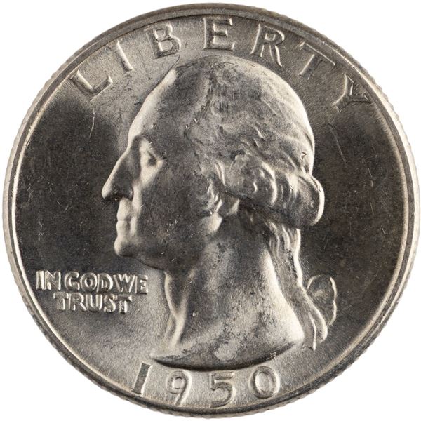 United States 1950 D/D 25 Cents Washington Silver Quarter