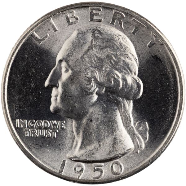 United States 1950 D/S 25 Cents Washington Silver Quarter