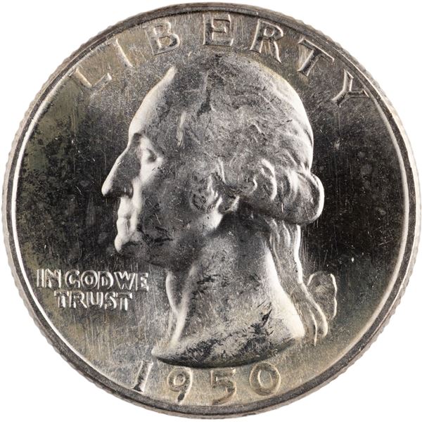 United States 1950 S/D 25 Cents Washington Silver Quarter