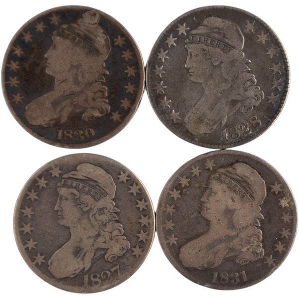United States 1827-31 Capped Bust Half Dollar (4 Pieces)