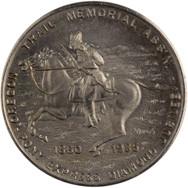 United States 1860 - 1935 Oregon Trail Memorial Ass'n. Pony Express Diamond Jubilee Medal