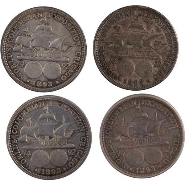 United States 1893 Silver 50 Cents Worlds Columbian Exposition (4 Pieces)