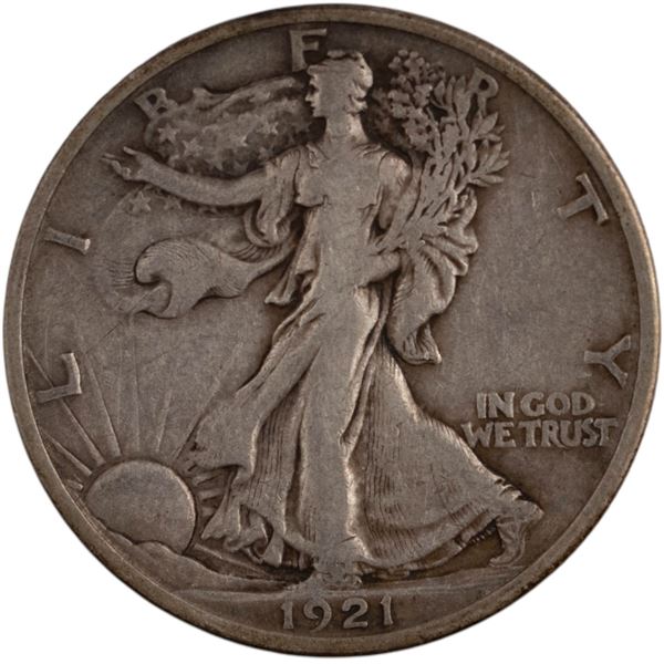 United States 1921-D Walking Liberty Half Dollar 50 Cents