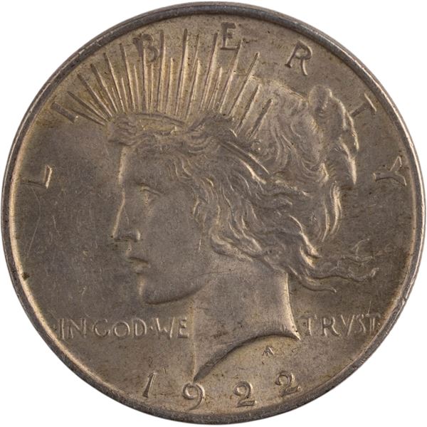 United States 1922 Peace Dollar Mint Error Doubled Die Obverse
