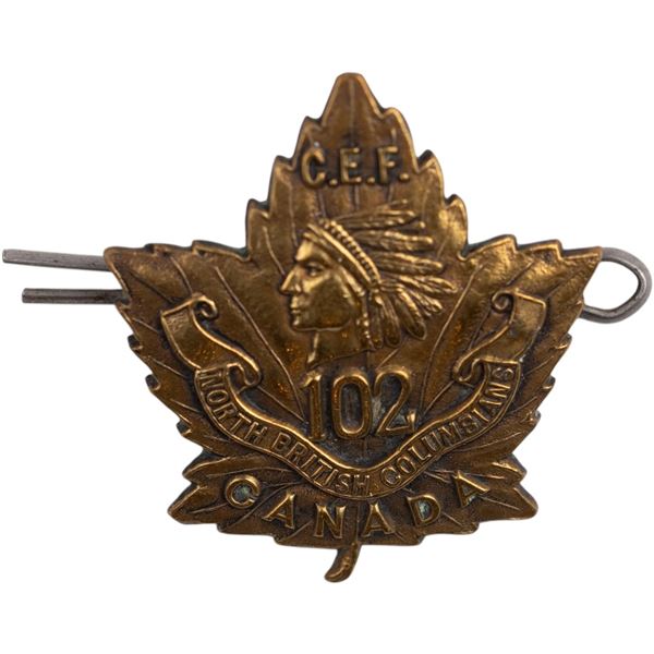 Canada WW1 102 North British Columbians Cap Badge