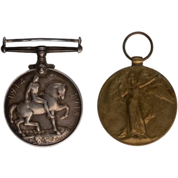 Canada WW1 Medal Pair 2nd Canadian Mounted Rifles