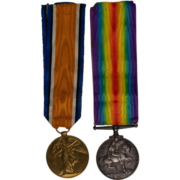 Canada WW1 Medal Pair to Pte Hill CSEF RARE Unit Canadian Siberian