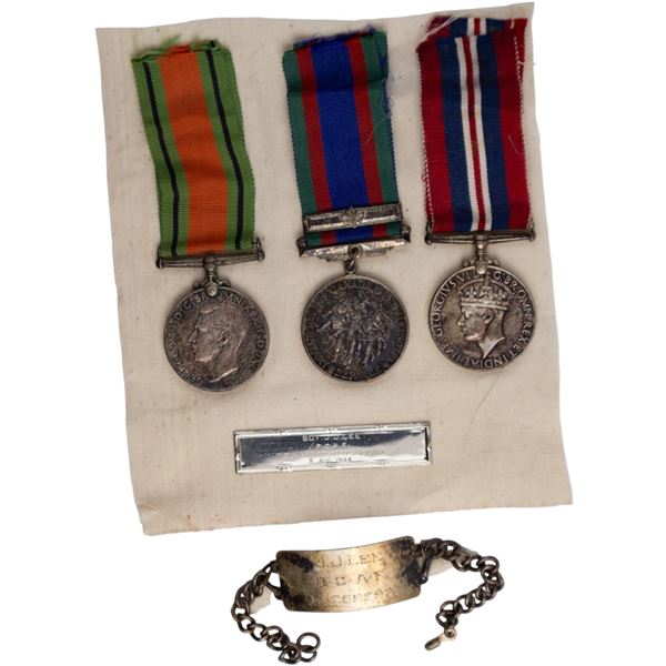 Canada WW2 Canadian Birks Bar Medal Group and ID tag RCAF